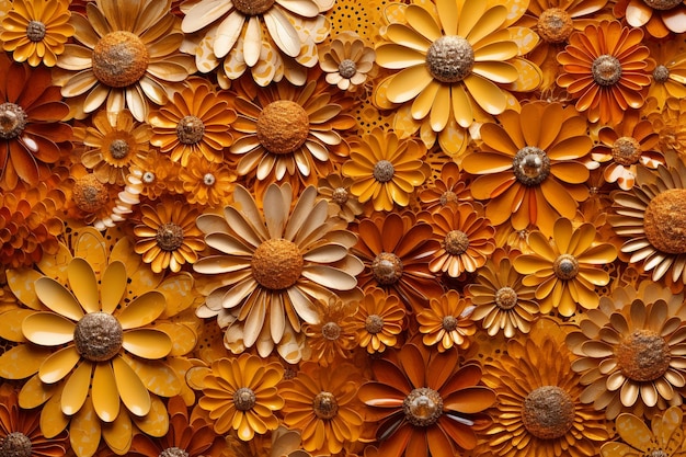 Marigold Marvel Mosaic yellow wall photo