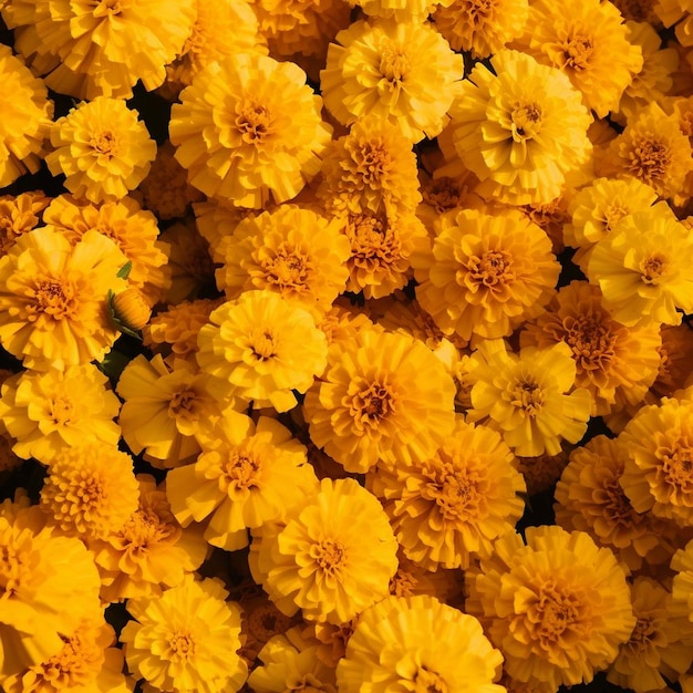 Photo marigold petals in full bloom