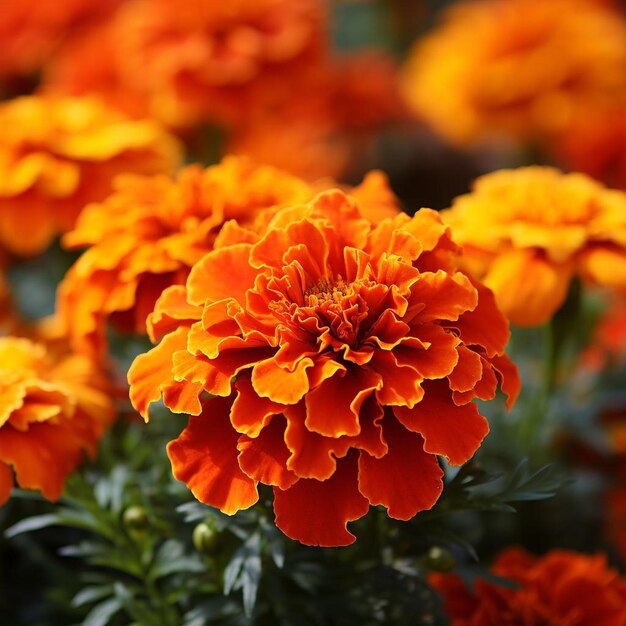 Marigold Splendor in Full Bloom