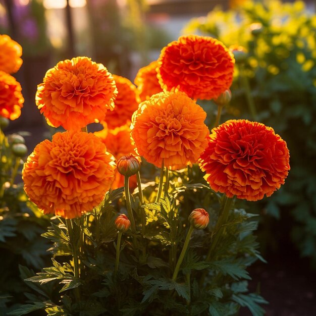 Photo marigold sunbursts