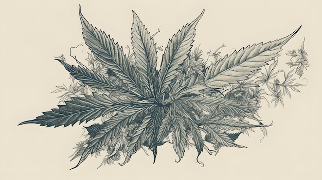 Foto marihuana-cannabis achtergrondontwerp voor webpagina of achtergrond generatieve ai
