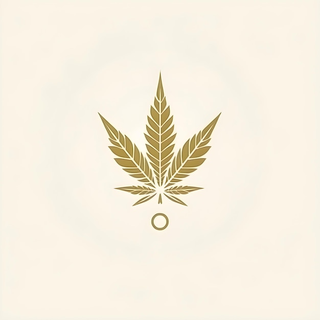 Marijuana leaf minimalistic symbol logo branding