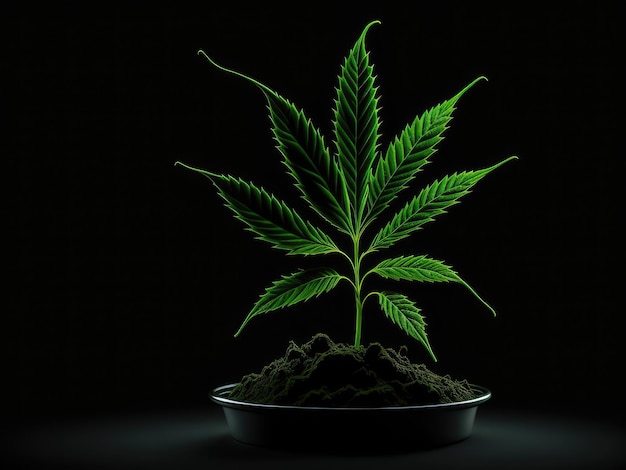 Marijuana seedling weedplant canabis ai generative