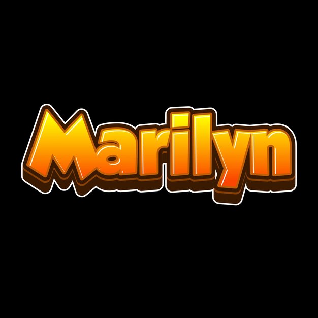 Photo marilyn text 3d orange black background photo jpg