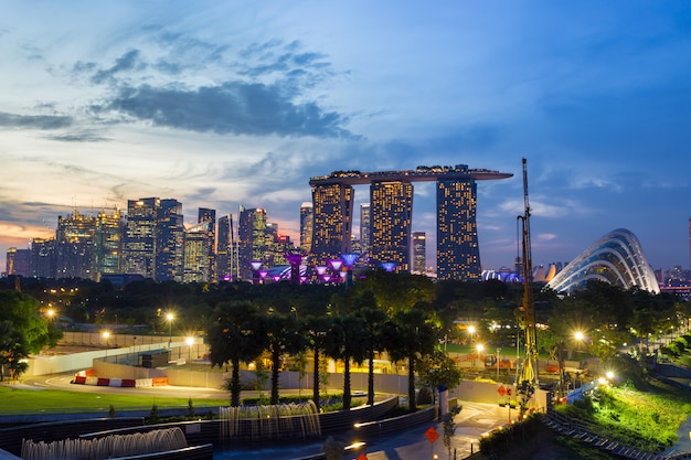 Marina bay sands hotel en garden by the bay en singapore flyer