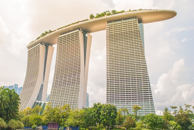 Foto marina bay sands: hotel di lusso di singapore e destinazione di vita