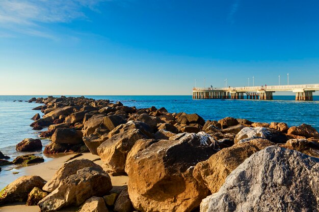 Marina di carrara pier view in versilia