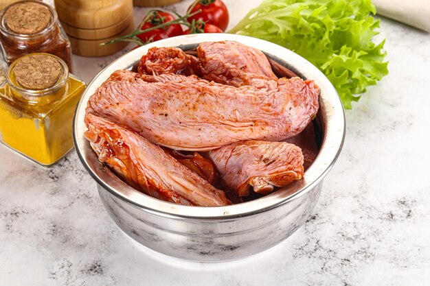 Marinated duck wings for barbecue