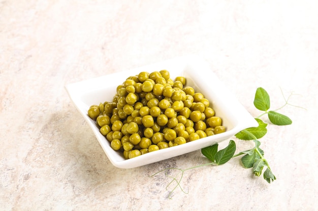 Marinated Green peas in the bowl