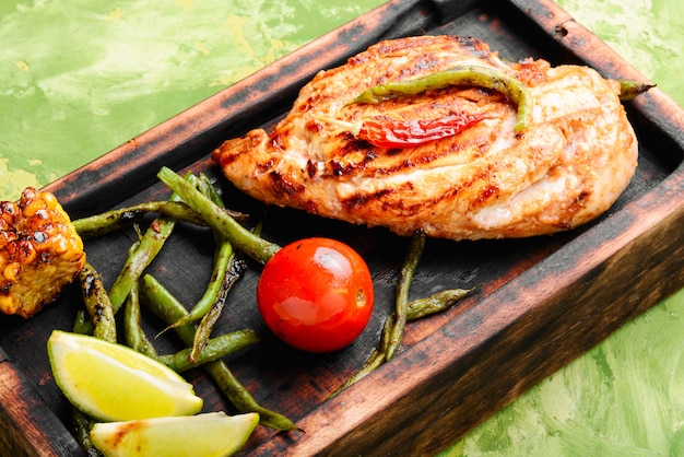 Marinated grilled chicken breasts