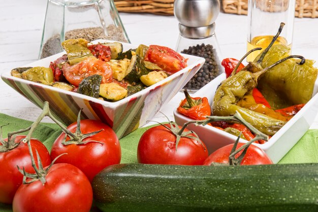 Photo marinated peppers. mediterranean cuisine