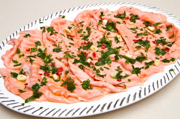 Marinated salmon