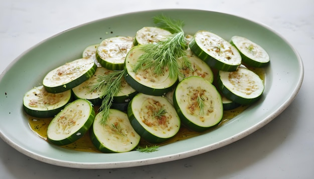 Marinated zucchini with garlic and dill Blanks