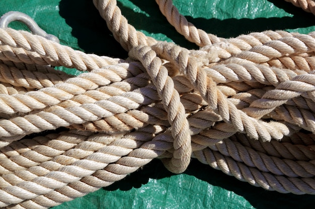 marine clear white used rope over green