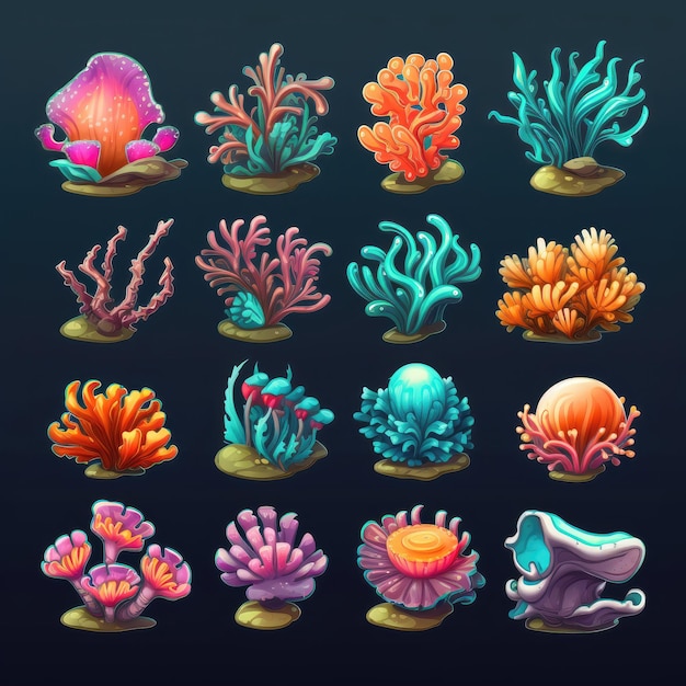 marine coral sea ai generated tropical ocean water nature underwater aquarium marine coral sea illustration