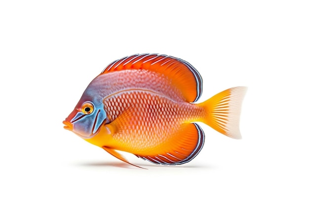 Marine Fish on a White Background Generative AI