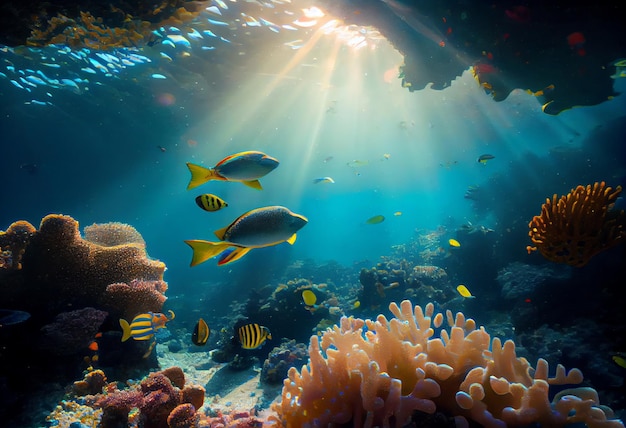 Foto fauna marina nell'habitat naturale sottomarino