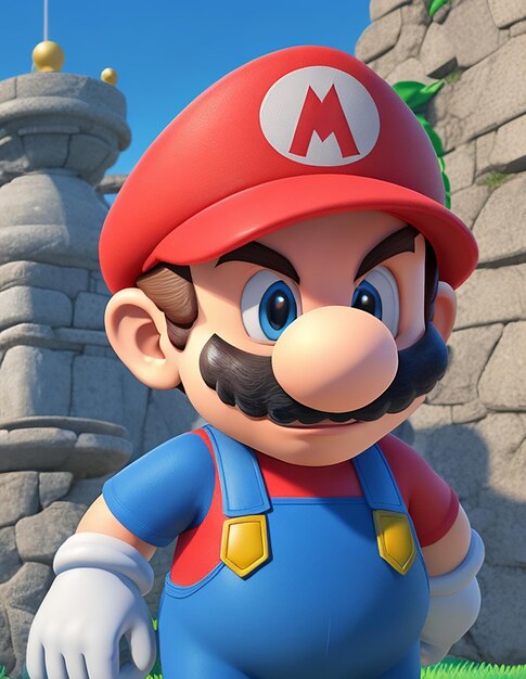 Photo mario bros as a 3d cartoon style