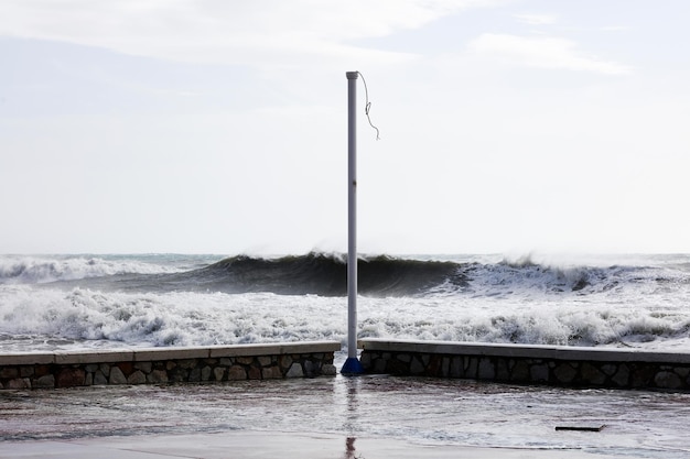 Maritime storm hits the city climate change