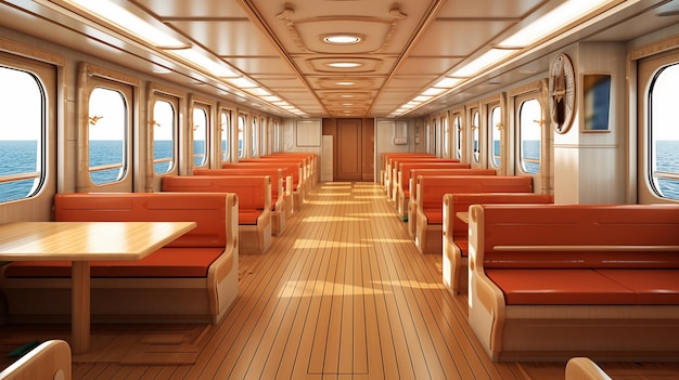 Maritime vessel design Passenger ships interior layout AI Generated