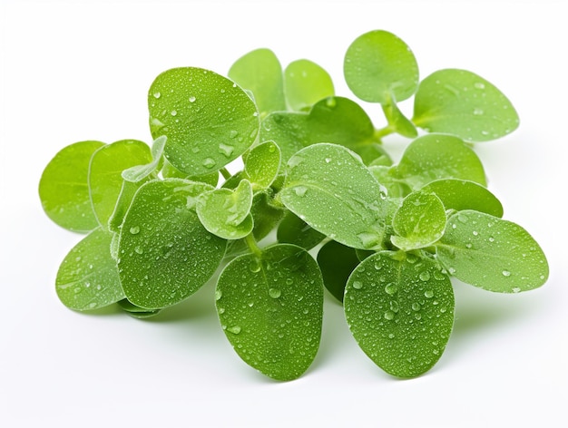 Marjoram Leaves on White