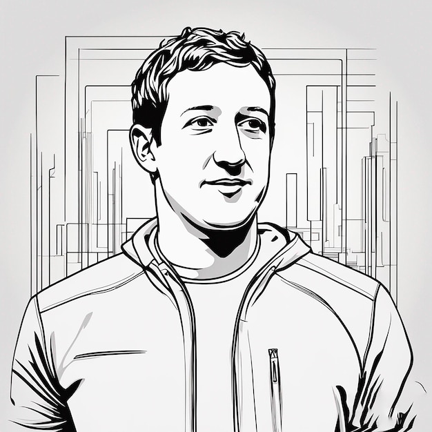 mark zuckerberg lijntekening