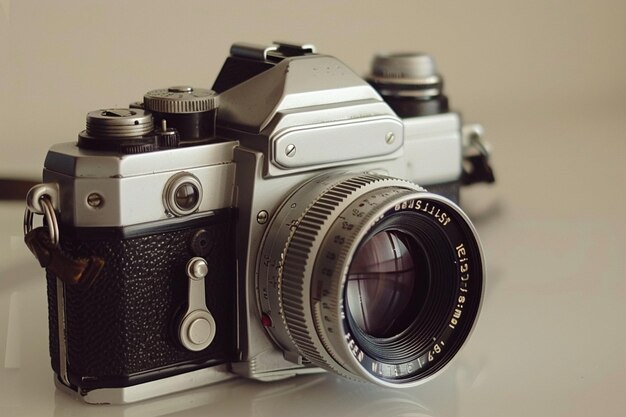 Markeer een vintage filmcamera met een handmatige lens generatieve ai