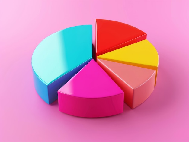 Photo market analysis 3d pie chart illustration