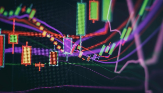 시장 분석 막대 그래프 다이어그램 재무 수치 Forex 차트 재무 데이터 개념