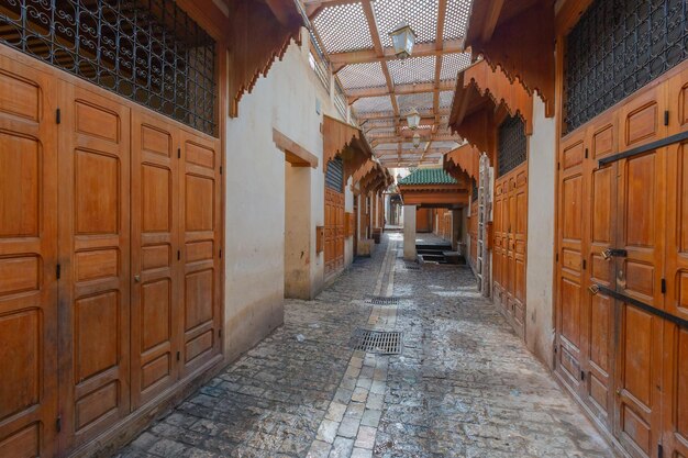 Market Bazaar street souk in Fez