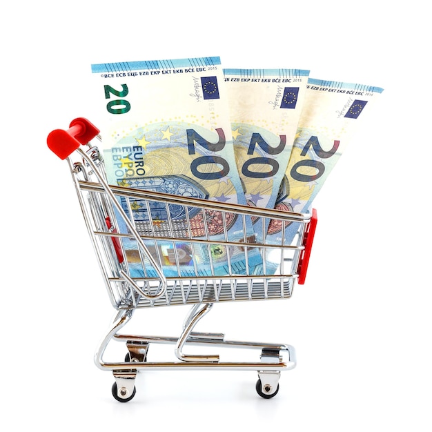 Photo market cart with money