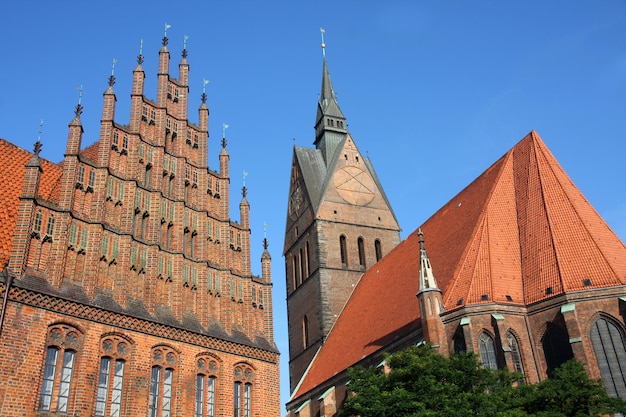 Market Church and Old Town Hall in Hannover Germany