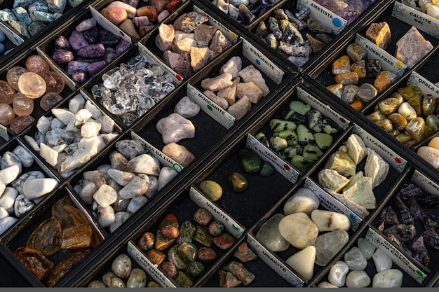 Market stall of esoteric lucky stones