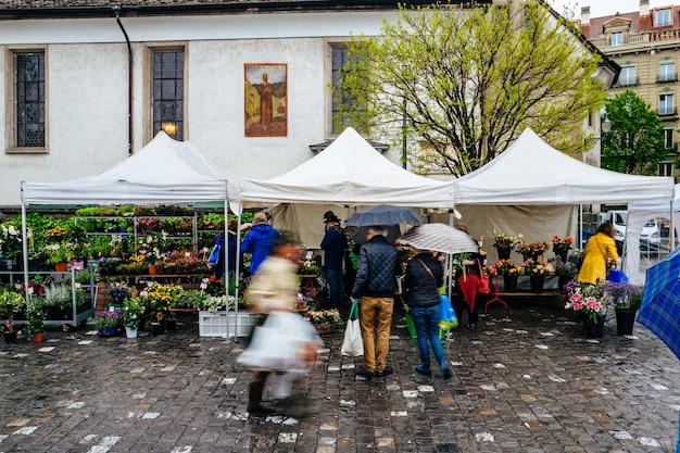 Photo market stall in market