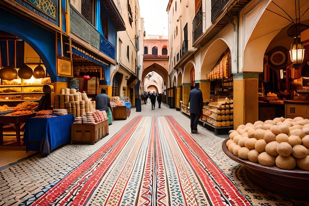 A market with a sign that says'marrakech'on it