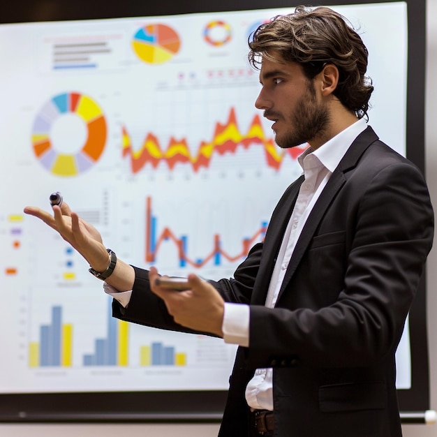 a marketer presenting a campaigns roi return on investment