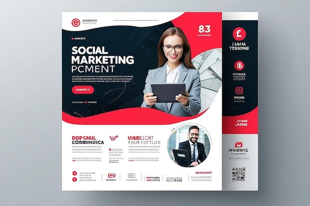 Photo marketing agency social media post digital marketing web banner corporate square flyer template