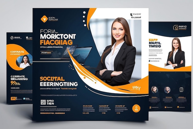 Foto agenzia di marketing social media post marketing digitale web banner corporate square flyer template