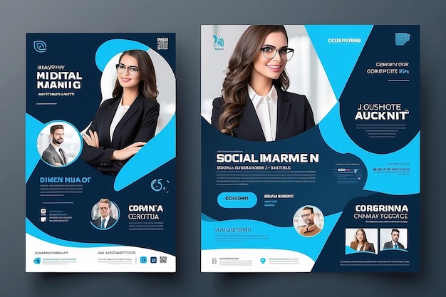 Marketing Agency Social Media Post Digital Marketing Web Banner Corporate Square Flyer Template