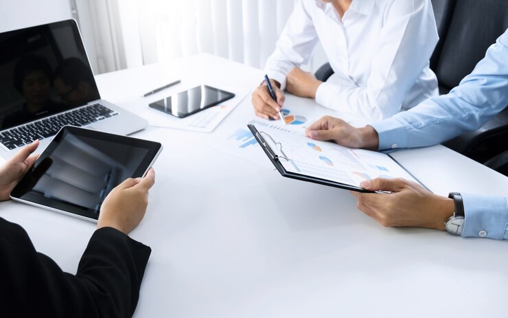Marketing Analyse verkoopprestatie Team, Business Meeting Concept
