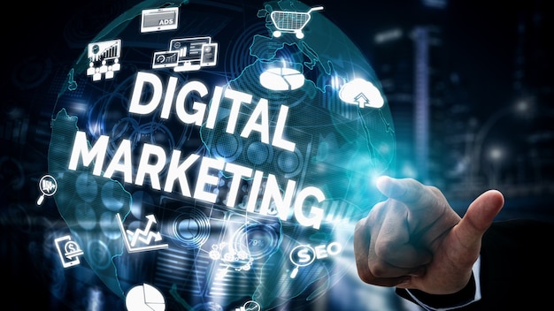 Marketing of Digital Technology Business conceptual