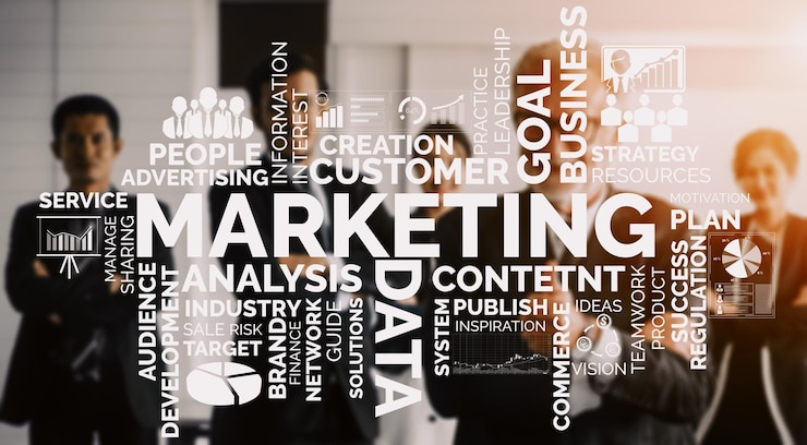 Foto marketing van digitaal technologie bedrijfsconcept uds