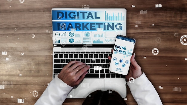 Marketing van digitale technologie Business conceptueel