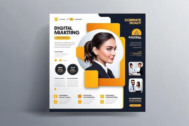 Foto marketingbureau sociale media post digitale marketing webbanner corporate square flyer template