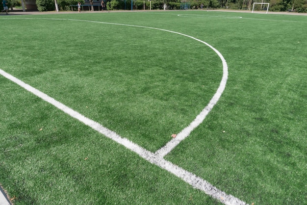 Marking on a modern stadium with artificial turf school
stadium