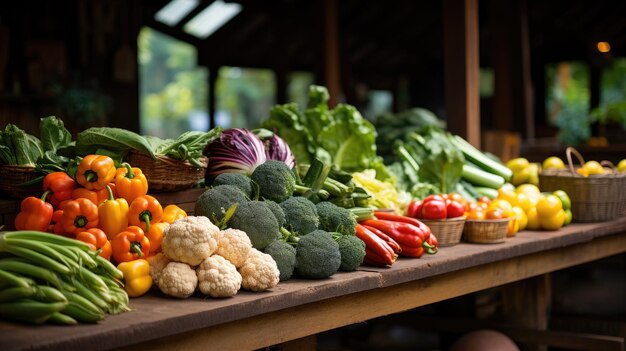 marktkraam met verse groenten