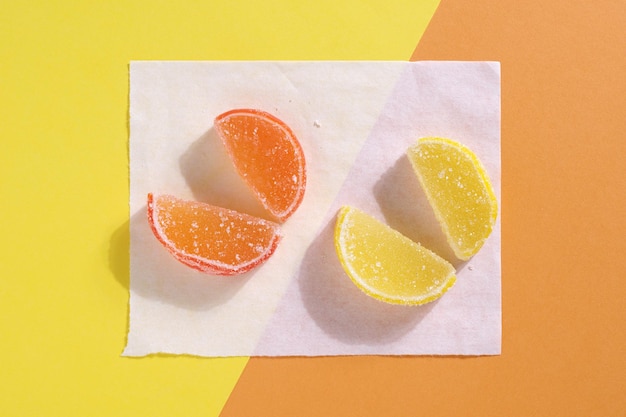 Marmalade in shape of citrus fruits slices