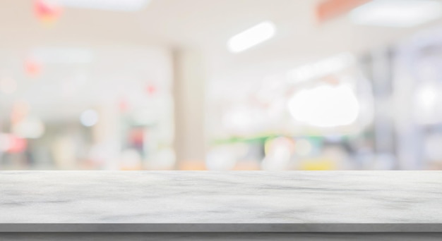 Marmer tafelplaat met wazig ziekenhuis kliniek medische interieur achtergrond