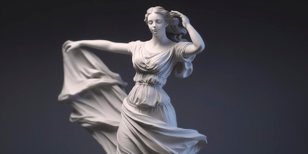 Marmeren beeld van een ballerina Generatieve AI