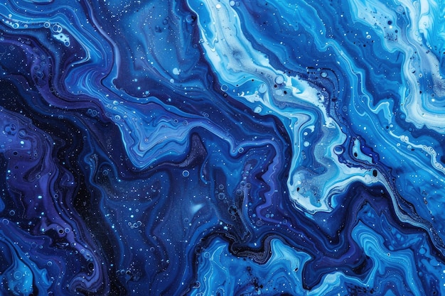 Marmeren blauwe abstracte achtergrond Vloeibare marmeren patroon